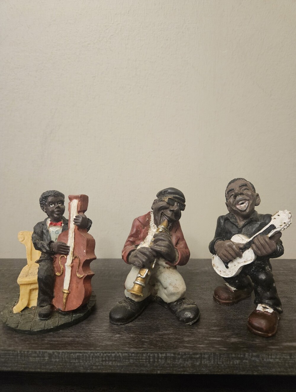 Vintage African American Jazz Band Trio Figurines - Set of 3 Musician Statues